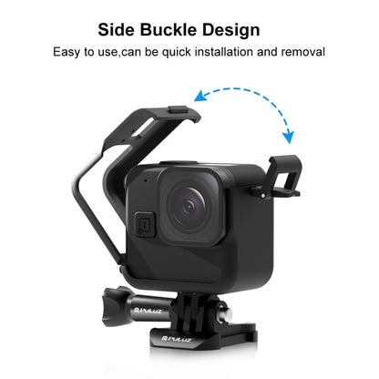 For GoPro Hero11 Black Mini PULUZ PC Plastic Border Frame with Buckle Basic Mount & Screw(Black) - Protective Frame by PULUZ | Online Shopping UK | buy2fix