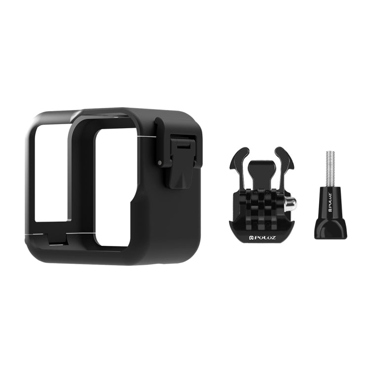 For GoPro Hero11 Black Mini PULUZ PC Plastic Border Frame with Buckle Basic Mount & Screw(Black) - Protective Frame by PULUZ | Online Shopping UK | buy2fix