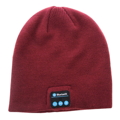 Knitted Bluetooth Headset Warm Winter Hat with Mic for Boy & Girl & Adults (Wine Red) - Smart Wear by buy2fix | Online Shopping UK | buy2fix