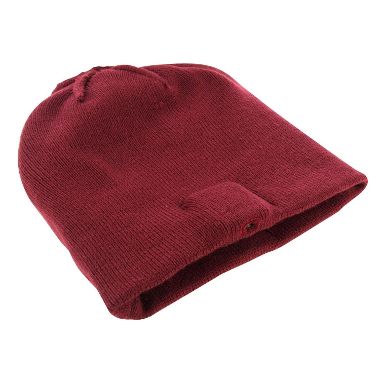 Knitted Bluetooth Headset Warm Winter Hat with Mic for Boy & Girl & Adults (Wine Red) - Smart Wear by buy2fix | Online Shopping UK | buy2fix