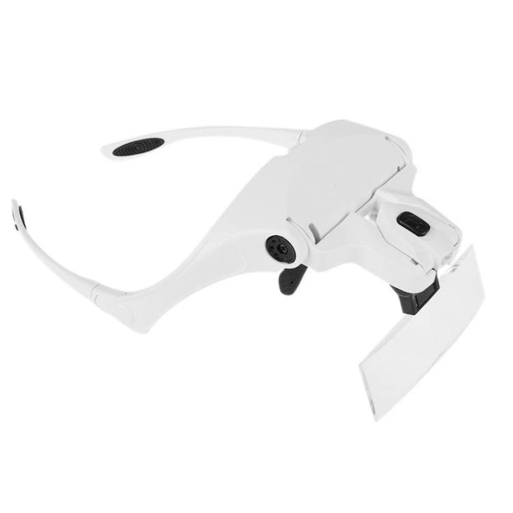 5 Lens 1.0X-3.5X Loupe Glasses Bracket Headband Magnifier with 2 LED Lights Eye Magnification Goggles Magnifying Tool(White) - Consumer Electronics by buy2fix | Online Shopping UK | buy2fix