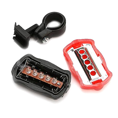 5 LED Water Resistant Bike Bicycle Head Light+ Rear Safety Flashlight - Taillights by buy2fix | Online Shopping UK | buy2fix