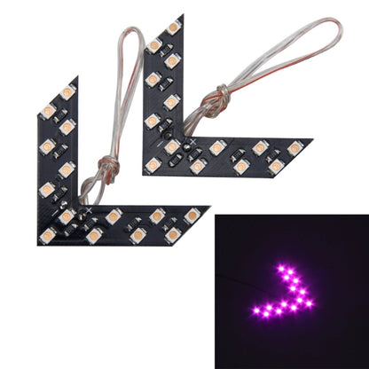 14 LED 3528 SMD Arrows Light for Car Side Mirror Turn Signal (Pairs)(Pink Light) - In Car by buy2fix | Online Shopping UK | buy2fix