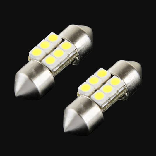 2 PCS 27mm 6 LED 5050 SMD Car Reading Light Bulb(Blue Light) - Dome Lights by buy2fix | Online Shopping UK | buy2fix