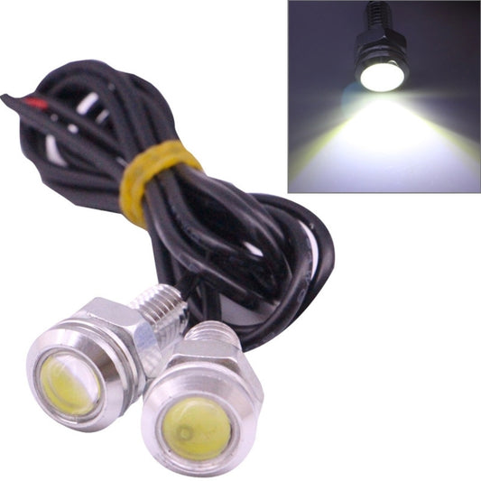 2 PCS 2x 2W Waterproof Eagle Eye Light White LED Light for Vehicles, Cable Length: 60cm(Silver) - In Car by buy2fix | Online Shopping UK | buy2fix