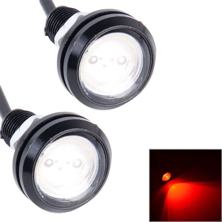 2 PCS 2x 3W 120LM Waterproof Eagle Eye light  White LED Light for Vehicles, Cable Length: 60cm(Red) - In Car by buy2fix | Online Shopping UK | buy2fix
