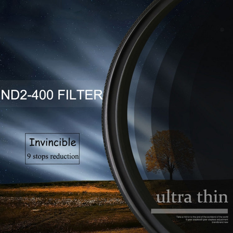 82mm ND Fader Neutral Density Adjustable Variable Filter ND 2 to ND 400 Filter - Camera Accessories by buy2fix | Online Shopping UK | buy2fix