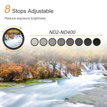 52mm ND Fader Neutral Density Adjustable Variable Filter ND 2 to ND 400 Filter(Black) - Camera Accessories by buy2fix | Online Shopping UK | buy2fix