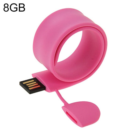 Silicone Bracelet USB Flash Disk with 8GB Memory(Pink) - USB Flash Drives by buy2fix | Online Shopping UK | buy2fix