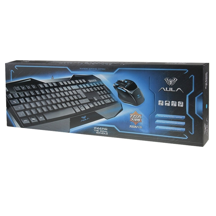 Aula Killing Soul Behead Series Wired USB Silent / Non-slip QWERTZ Keyboard with Blu-ray Backlight + 500-1000Hz Return Rate 7D Game Mouse Combo Kit, German Language Keys -  by AULA | Online Shopping UK | buy2fix