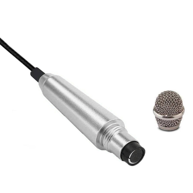 3.5mm Male + 3.5mm Female Ports Mini Household Mobile Phone Sing Song Metal Condenser Microphone, Compatible with IOS / Android System(Silver) - Apple Accessories by buy2fix | Online Shopping UK | buy2fix