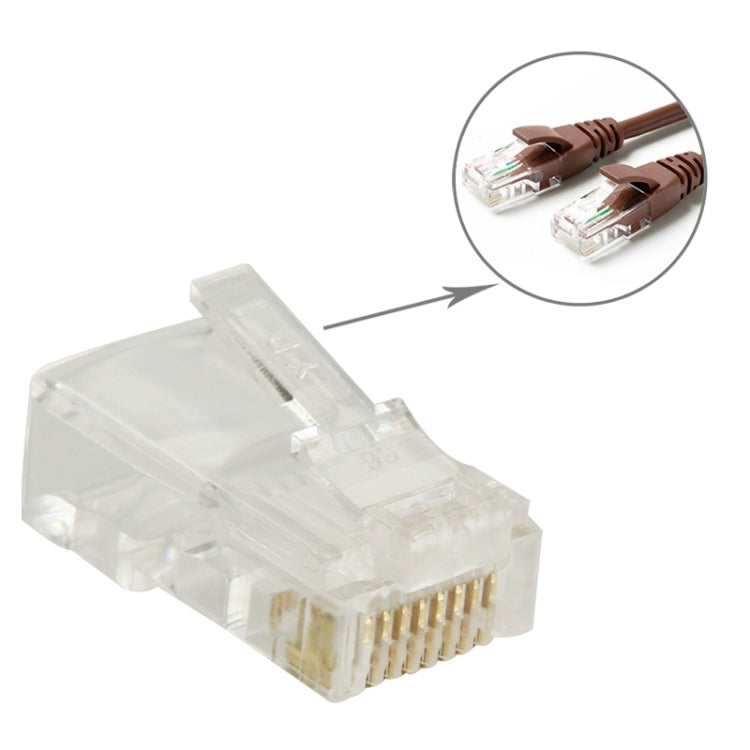 100 PCS High-Performance RJ45 Connector Modular Plug, Gold: 3u 3 Feet - Lan Cable and Tools by buy2fix | Online Shopping UK | buy2fix