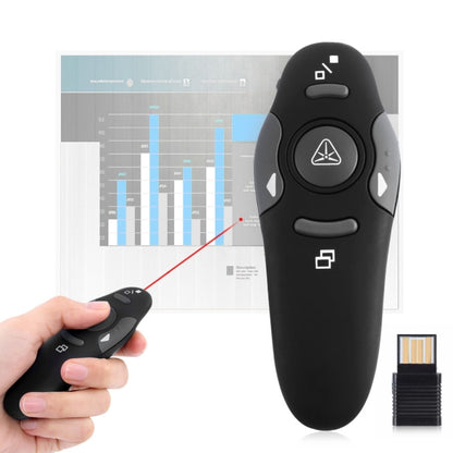 Multimedia Presenter with Laser Pointer & USB Receiver for Projector / PC / Laptop, Control Distance: 15m(Black) - Computer & Networking by buy2fix | Online Shopping UK | buy2fix
