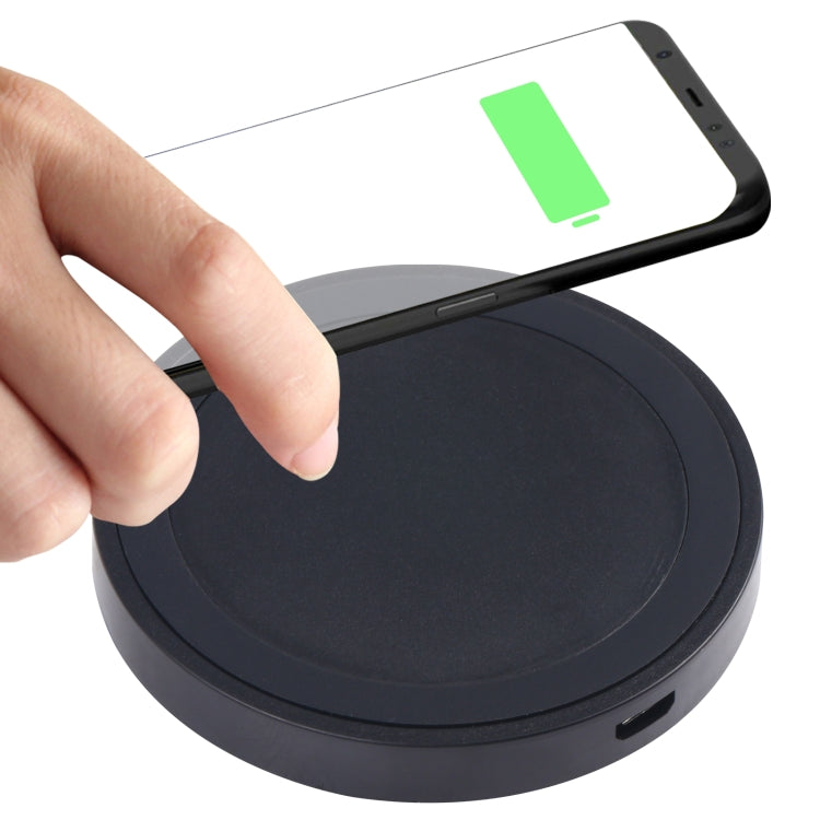 Universal QI Standard Round Wireless Charging Pad(Black) - Wireless Charger by buy2fix | Online Shopping UK | buy2fix