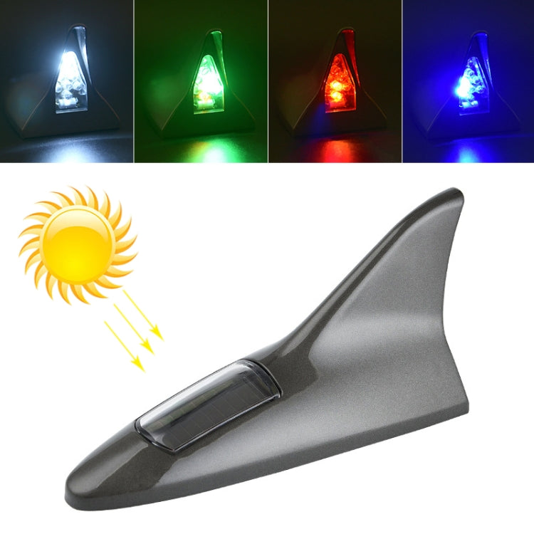 Solar Shark Fin High-positioned Alarm Light(Grey) - In Car by buy2fix | Online Shopping UK | buy2fix