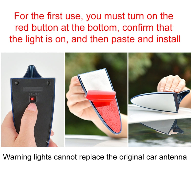 Solar Shark Fin High-positioned Alarm Light(Silver) - In Car by buy2fix | Online Shopping UK | buy2fix