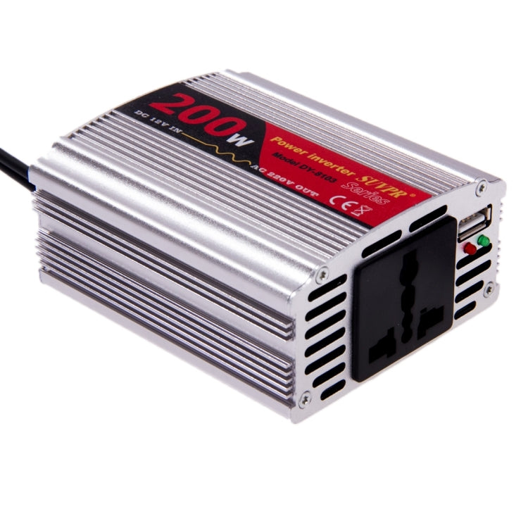 SUVPR DY-8103 200W DC 12V to AC Car Power Inverter with 500mA USB Port & Universal Power Socket - Others by SUVPR | Online Shopping UK | buy2fix