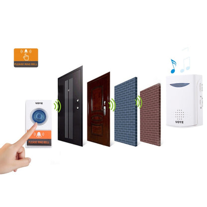 VOYE V006A Home Music Remote Control Wireless Doorbell with 38 Polyphony Sounds(White) - Security by VOYE | Online Shopping UK | buy2fix