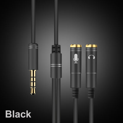 2 in 1 3.5mm Male to Double 3.5mm Female TPE High-elastic Audio Cable Splitter, Cable Length: 32cm(Black) - Cable & Splitter by buy2fix | Online Shopping UK | buy2fix