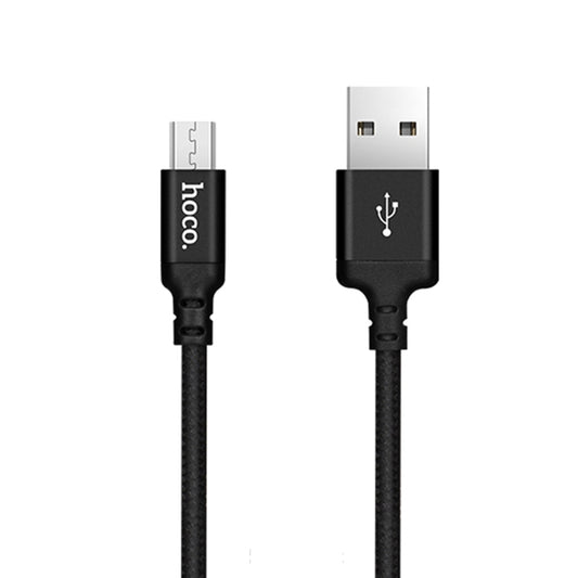 hoco X14 1m Nylon Braided Aluminium Alloy Micro USB to USB Data Sync Charging Cable(Black) - Micro USB Cable by hoco | Online Shopping UK | buy2fix