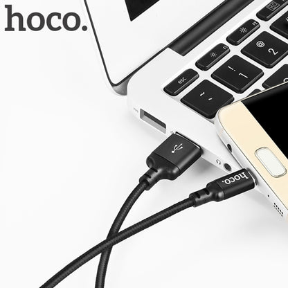 hoco X14 2m Nylon Braided Aluminium Alloy Micro USB to USB Data Sync Charging Cable(Black) - Micro USB Cable by hoco | Online Shopping UK | buy2fix