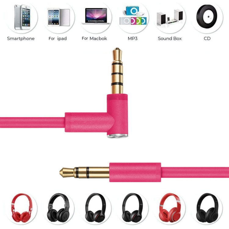 ZS0087 3.5mm Male to Male Earphone Cable with Mic & Wire-controlled, Cable Length: 1.4m(Rose Red) - Headset Accessories by buy2fix | Online Shopping UK | buy2fix