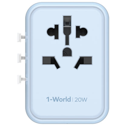 MOMAX UA11 1-World 20W PD Global Travel Fast Charger Power Adapter(Blue) - International Plug Adaptor by MOMAX | Online Shopping UK | buy2fix