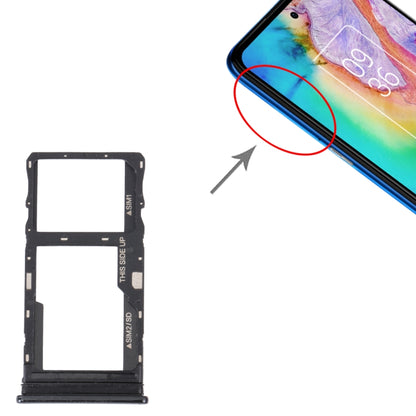 For TCL 20 5G Original SIM Card Tray + SIM / Micro SD Card Tray (Black) - Repair & Spare Parts by buy2fix | Online Shopping UK | buy2fix