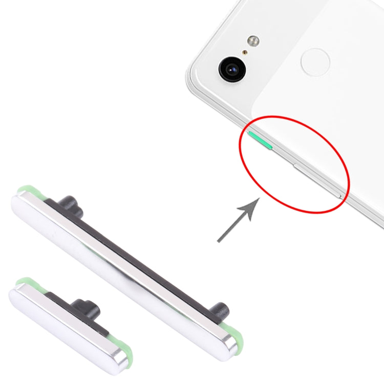 For Google Pixel 3 Original Power Button + Volume Button Control Button (Silver) - Others by buy2fix | Online Shopping UK | buy2fix