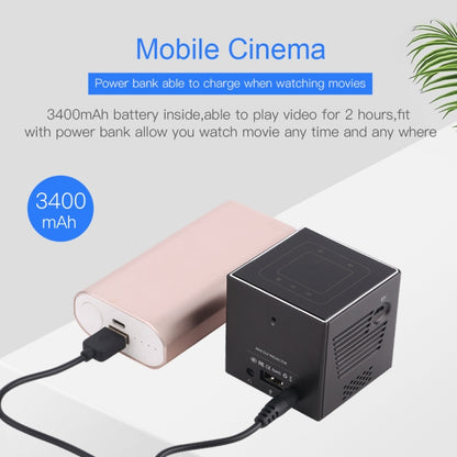 C80 DLP portable HD Projector 120-inch Giant Screen Projector Blu-ray 4K, Android 7.1.2, 2GB + 16GB US Plug - Mini Projector by buy2fix | Online Shopping UK | buy2fix