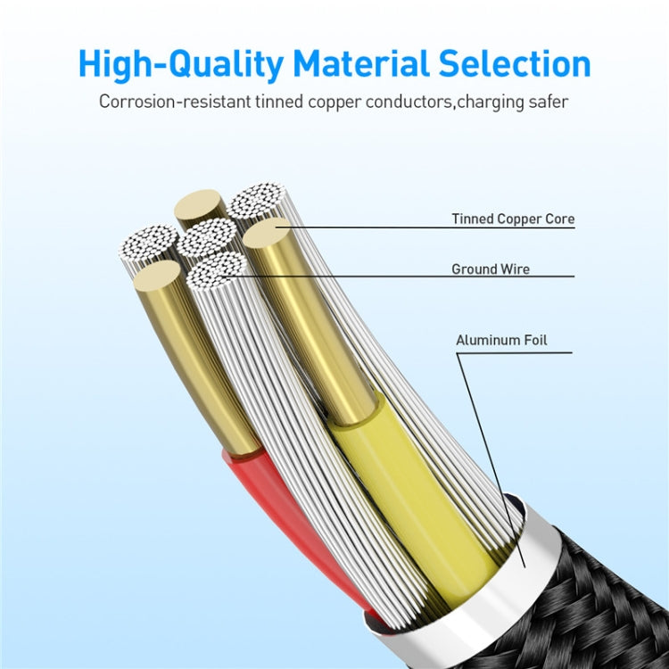 2 in 1 USB to Micro USB + USB-C / Type-C Magnetic Metal Connector Nylon Two-color Braided Magnetic Data Cable, Cable Length: 1m(Silver) - Mobile Accessories by buy2fix | Online Shopping UK | buy2fix