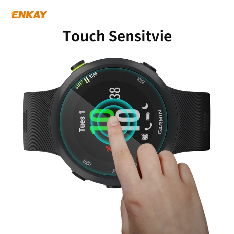 For Garmin Forerunner 45 / 45S ENKAY Hat-Prince 0.2mm 9H 2.15D Curved Edge Tempered Glass Screen Protector  Watch Film - Screen Protector by ENKAY | Online Shopping UK | buy2fix