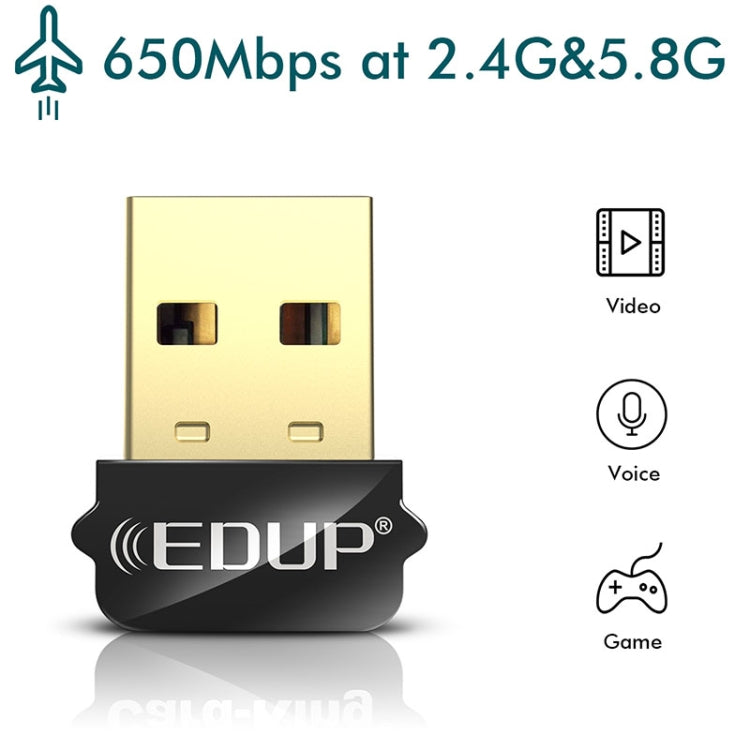 EDUP EP-AC1651 USB WIFI Adapter 650Mbps Dual Band 5G/2.4GHz External Wireless Network Card Wifi Dongle Receiver for Laptop Windows MacOS -  by EDUP | Online Shopping UK | buy2fix