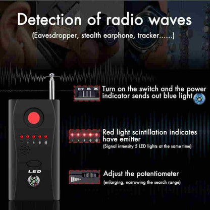 CC308 Full Range Camera Laser  Detector  Mini Wireless Camera Signal GSM Device Finder - Security by buy2fix | Online Shopping UK | buy2fix