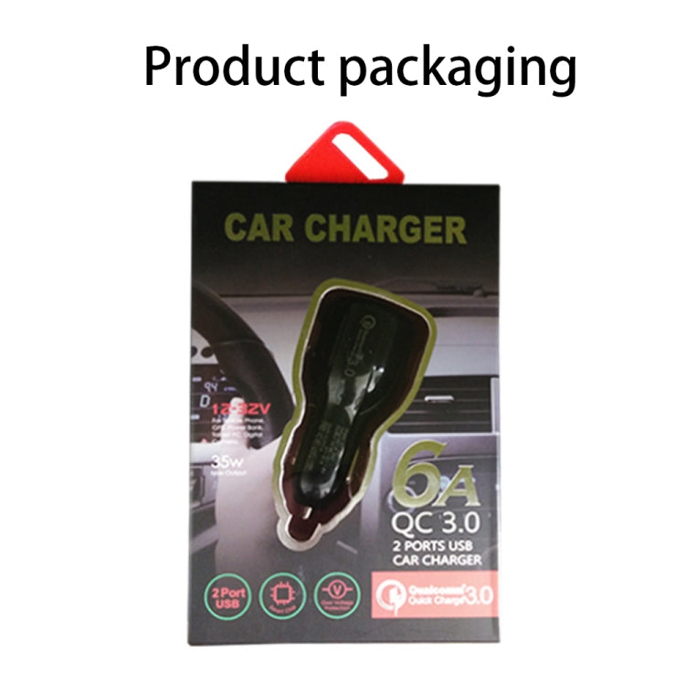 Qc3.0 Dual USB 6A Vehicle Fast Charger / Mobile Phone Tablet Fast Charging(Black) - Car Charger by buy2fix | Online Shopping UK | buy2fix