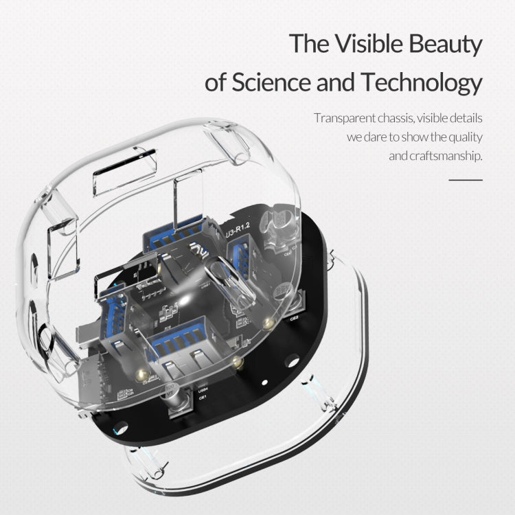 ORICO H4U-U3 4-Port Transparent HUB - USB 3.0 HUB by ORICO | Online Shopping UK | buy2fix
