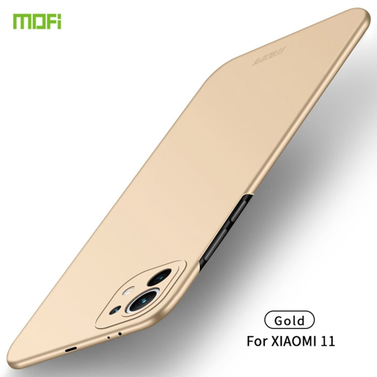 For Xiaomi Mi 11 MOFI Frosted PC Ultra-thin Hard Case(Gold) - Mi 11 Cases by MOFI | Online Shopping UK | buy2fix