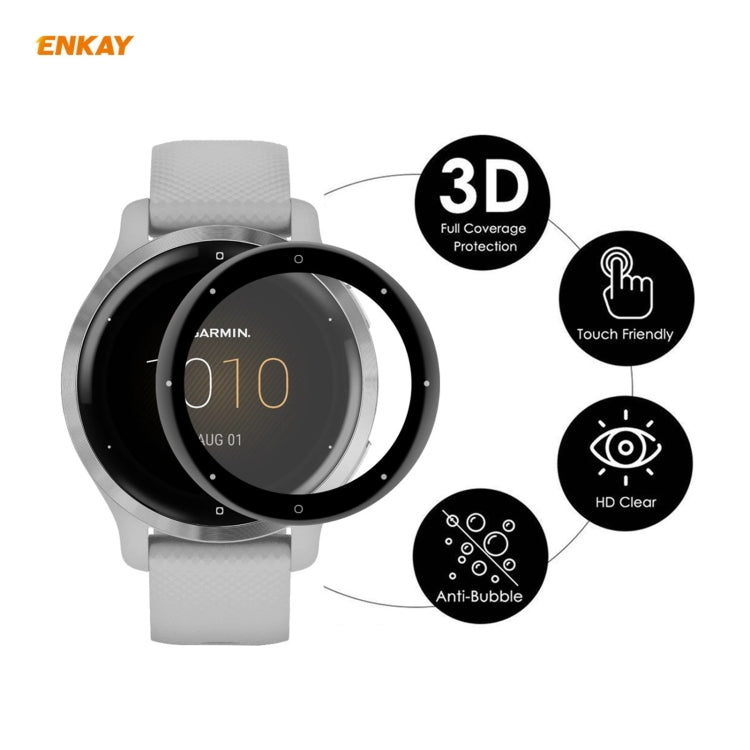 For Garmin Venu 2S / Vivoactive 4S 40mm 2 PCS ENKAY Hat-Prince 3D Full Screen Soft PC Edge + PMMA HD Screen Protector Film - Screen Protector by ENKAY | Online Shopping UK | buy2fix