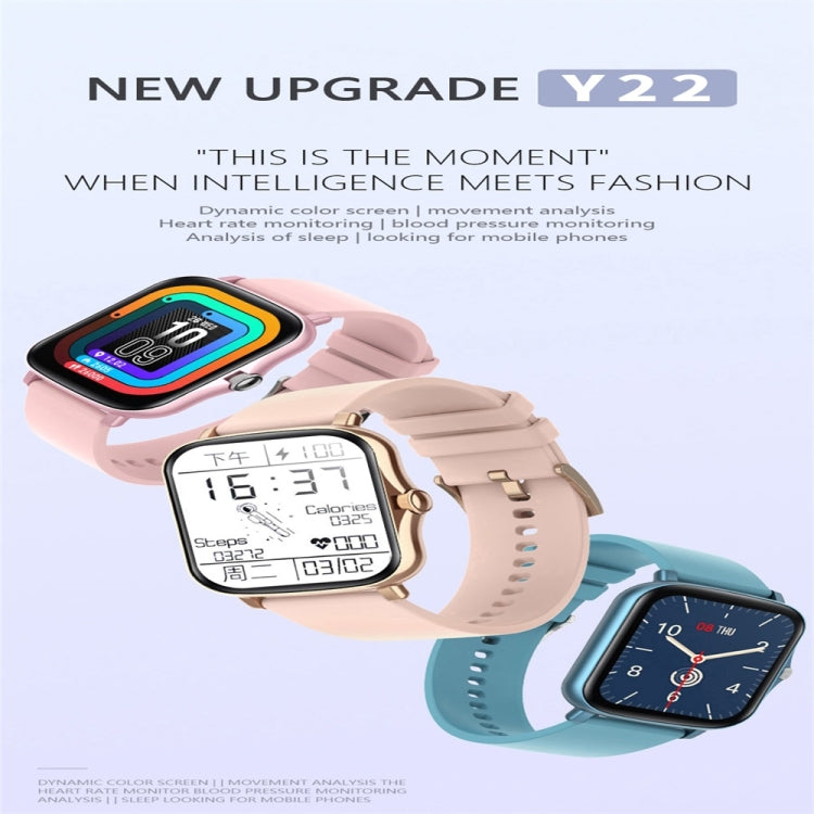 Y22 1.72inch Color Screen Smart Watch IP67 Waterproof,Support Heart Rate Monitoring/Blood Pressure Monitoring/Blood Oxygen Monitoring/Sleep Monitoring(Pink) - Smart Wear by buy2fix | Online Shopping UK | buy2fix