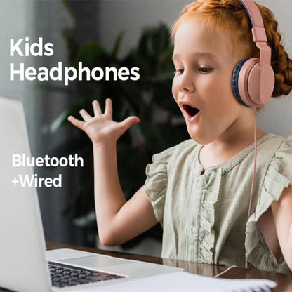 BOBo Kids Gift Bluetooth 5.0 Bass Noise Cancelling Stereo Wireless Headset With Mic, Support TF Card / FM / AUX-in(Pink) - Headset & Headphone by buy2fix | Online Shopping UK | buy2fix