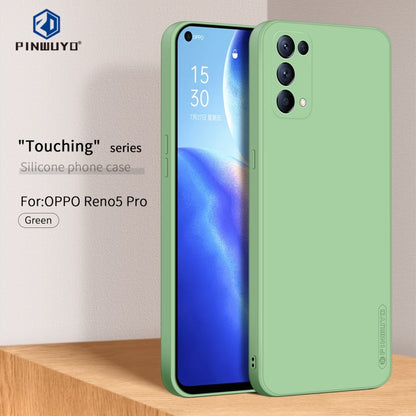 For OPPO Reno5 Pro  PINWUYO Touching Series Liquid Silicone TPU Shockproof Case(Green) - OPPO Cases by PINWUYO | Online Shopping UK | buy2fix