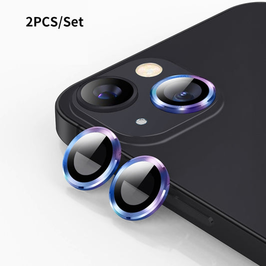 For iPhone 13 ENKAY Hat-Prince Aluminium Alloy + Tempered Glass Camera Lens Cover Film Ring(Colorful) - iPhone 13 Tempered Glass by ENKAY | Online Shopping UK | buy2fix