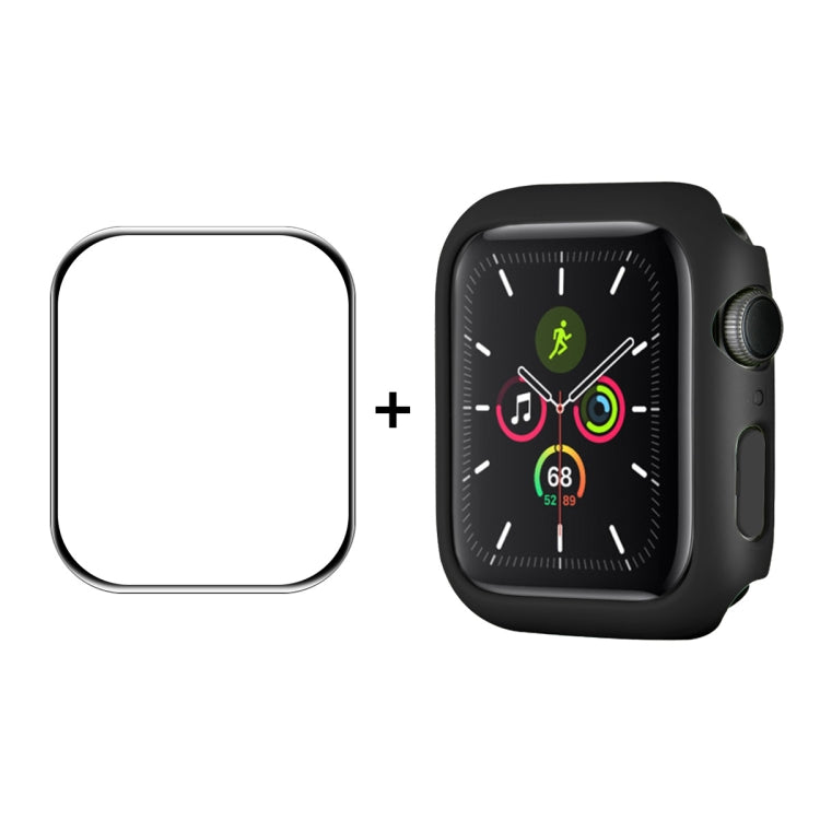 ENKAY Hat-Prince PC Frame + Full Coverage PMMA HD Screen Protector Film For Apple Watch Series 8 / 7 45mm(Black) - Smart Wear by ENKAY | Online Shopping UK | buy2fix