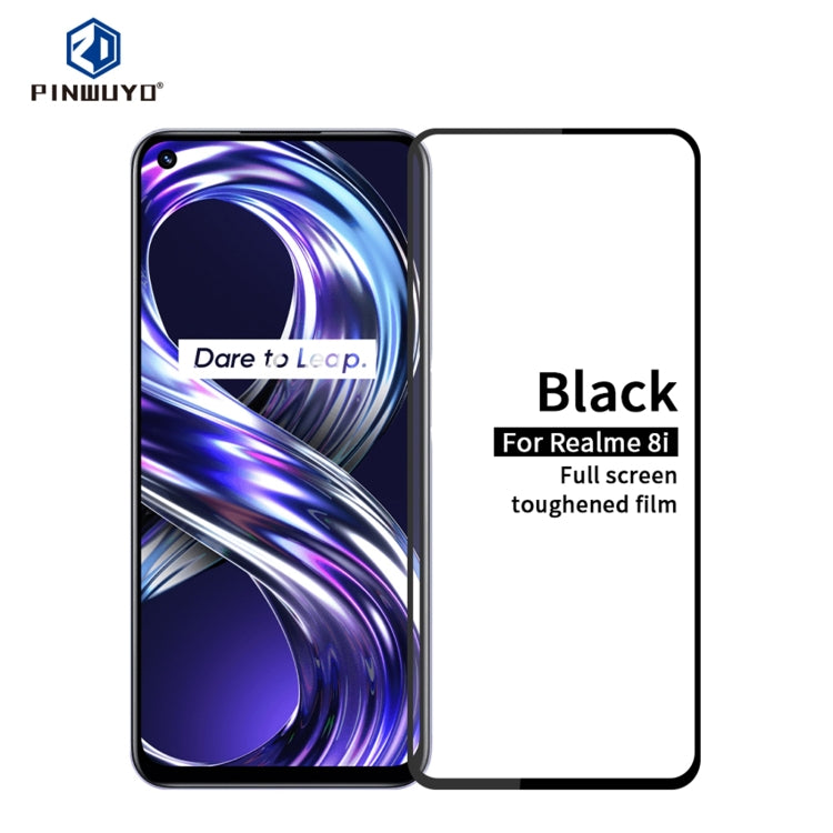 For OPPO Realme 8i PINWUYO 9H 2.5D Full Screen Tempered Glass Film(Black) - Realme Tempered Glass by PINWUYO | Online Shopping UK | buy2fix