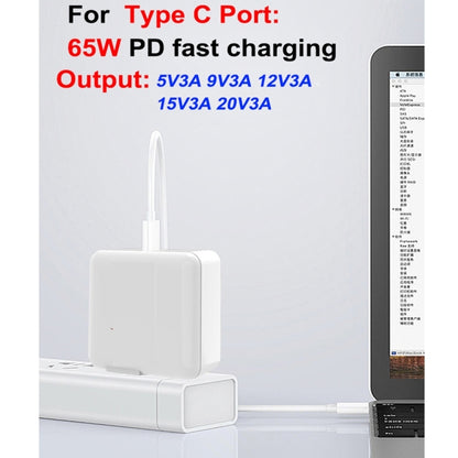 A6 65W QC 3.0 USB + PD Type-C Dual Fast Charging Laptop Adapter for MacBook Series, US Plug + EU Plug + AU Plug + UK Plug - Cable & Adapter by buy2fix | Online Shopping UK | buy2fix