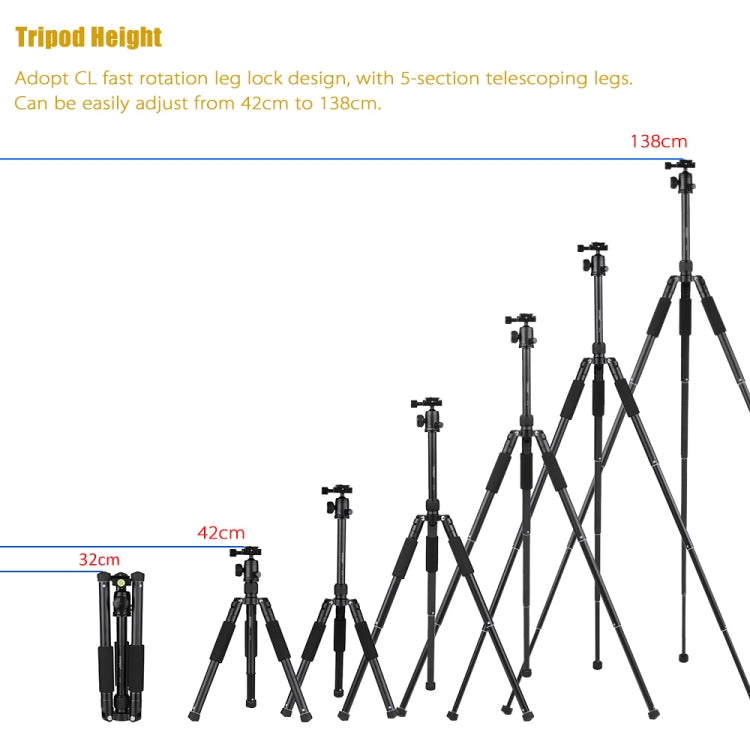 YUNTENG VCT-190 Aluminum Tripod Mount Monopod with Ball Head - Tripods by YUNTENG | Online Shopping UK | buy2fix