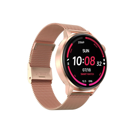 DT4 1.36 inch Steel Watchband Color Screen Smart Watch(Gold) - Smart Wear by buy2fix | Online Shopping UK | buy2fix