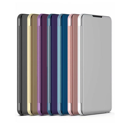For Samsung Galaxy A33 5G Plated Mirror Flip Leather Case with Holder(Silver) - Samsung Accessories by buy2fix | Online Shopping UK | buy2fix