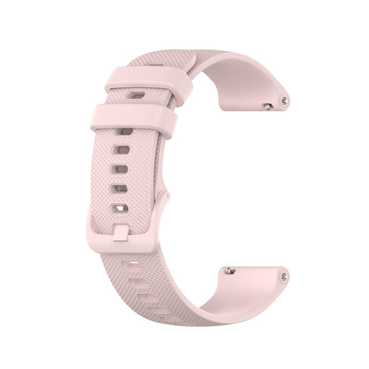 For Samsung Galaxy Watch Active 2 40mm / 44mm 20mm Checkered Silicone Watch Band(Pink) - Watch Bands by buy2fix | Online Shopping UK | buy2fix