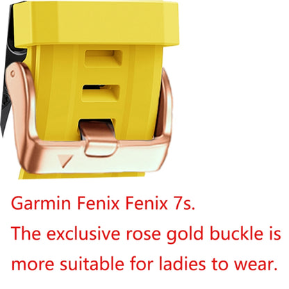For Garmin Fenix 5S 20mm Rose Gold Buckle Silicone Watch Band(White) - Smart Wear by buy2fix | Online Shopping UK | buy2fix